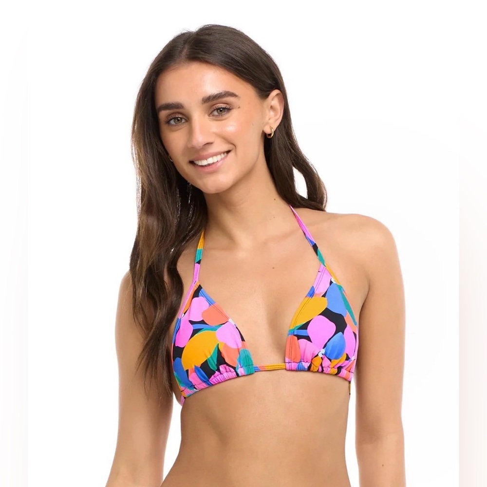 Eidon Kali Slider Multicolored Bright Floral Triangle String Bikini Top Med.NWT - Picture 4 of 6